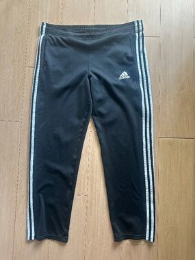 Adidas Stripe Pants Mens Medium Black Soccer Track Fitness Gym
